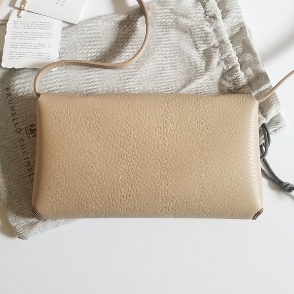 Brunello Cucinelli Leather Wallet-On-Strap Sand - Picture 11 of 16
